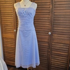 After Six Periwinkle Tea-length Bridesmaid Dress